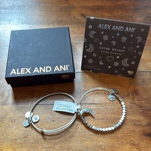 Alex and Ani Crescent Moon Set. NEW